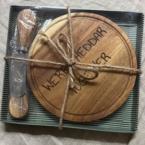 Wooden Cheese Board Set with Knife